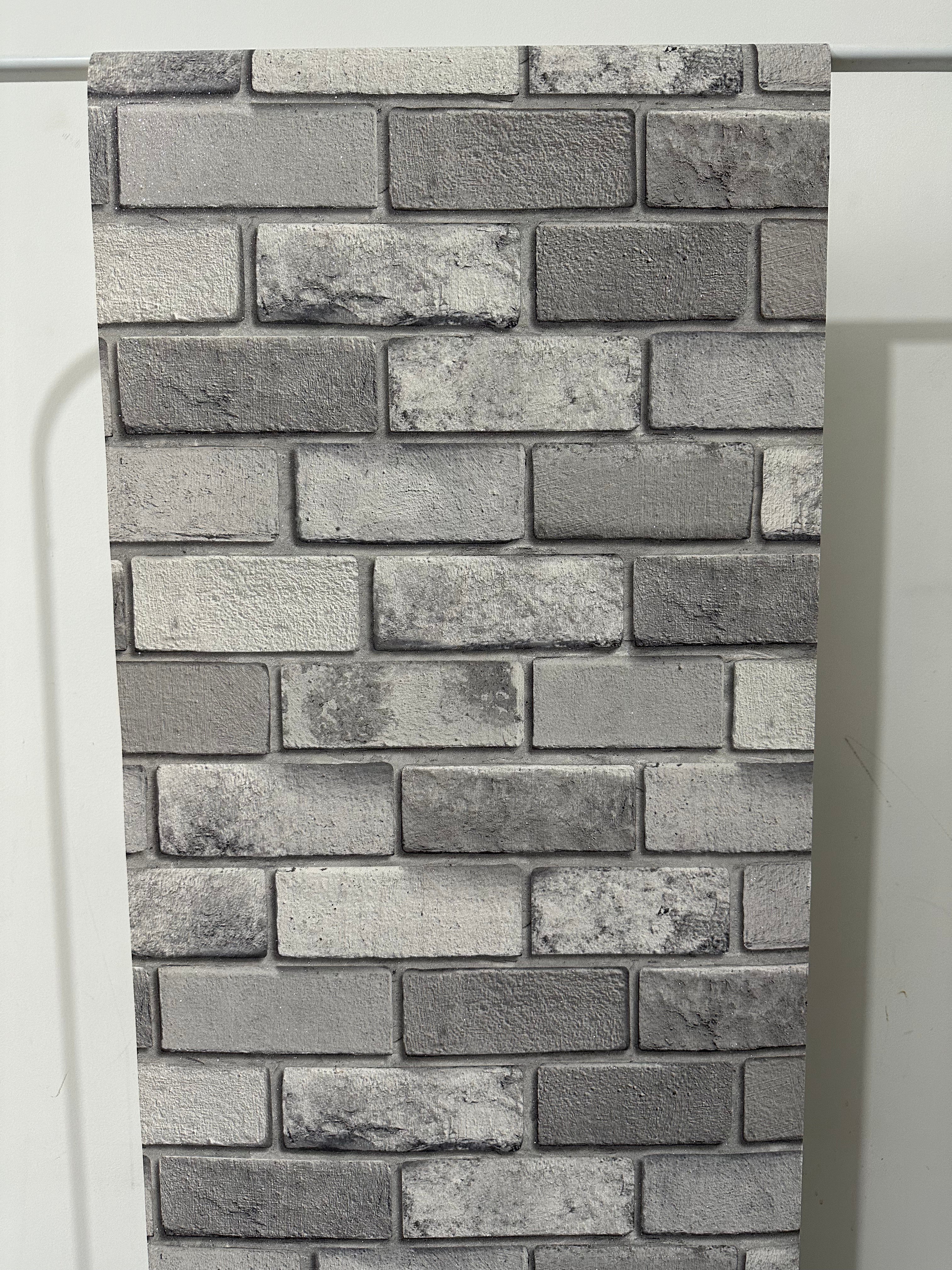 Papier peint brique gris 0,53x10m