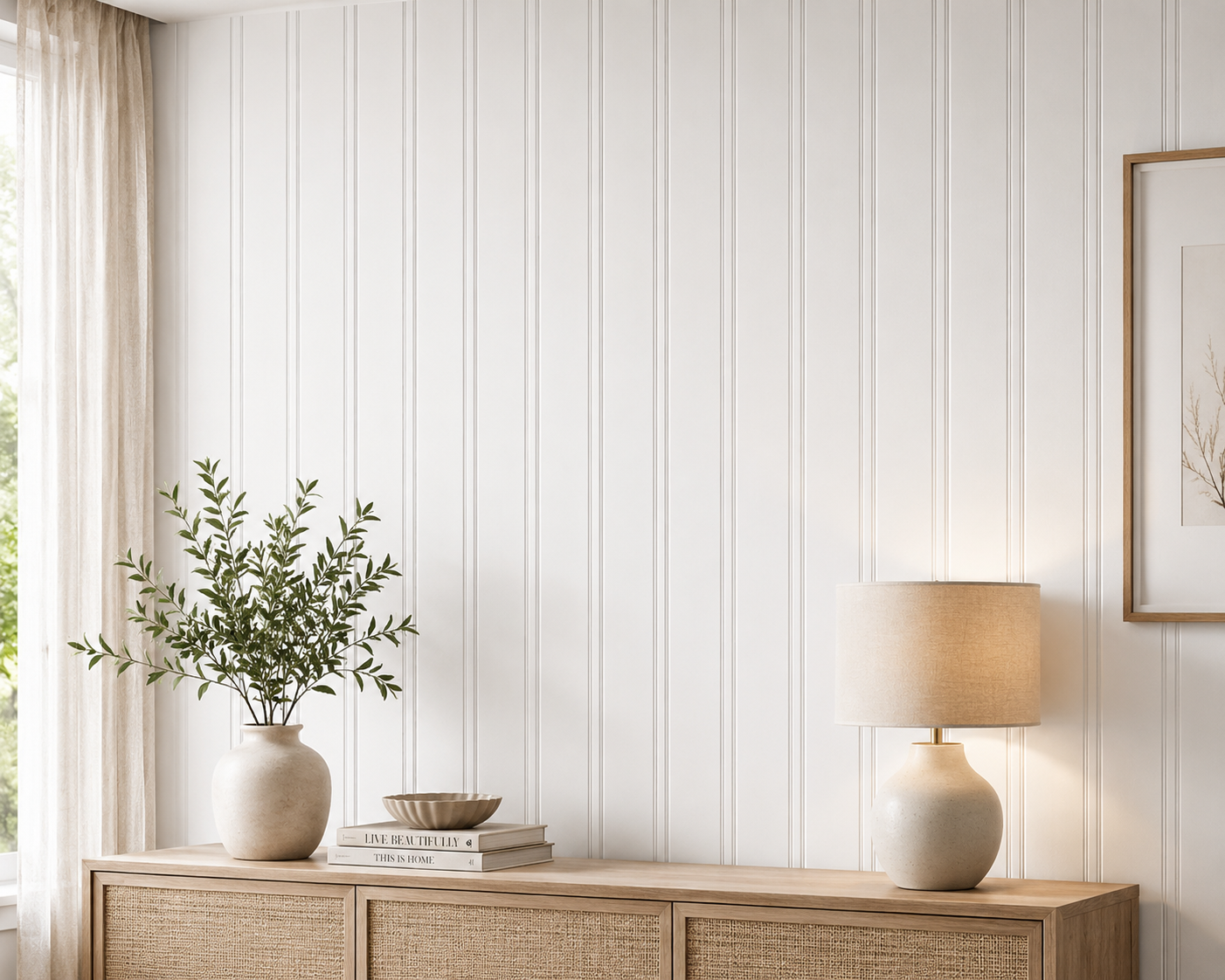 Papier peint tasseaux blanc 0,53x10m