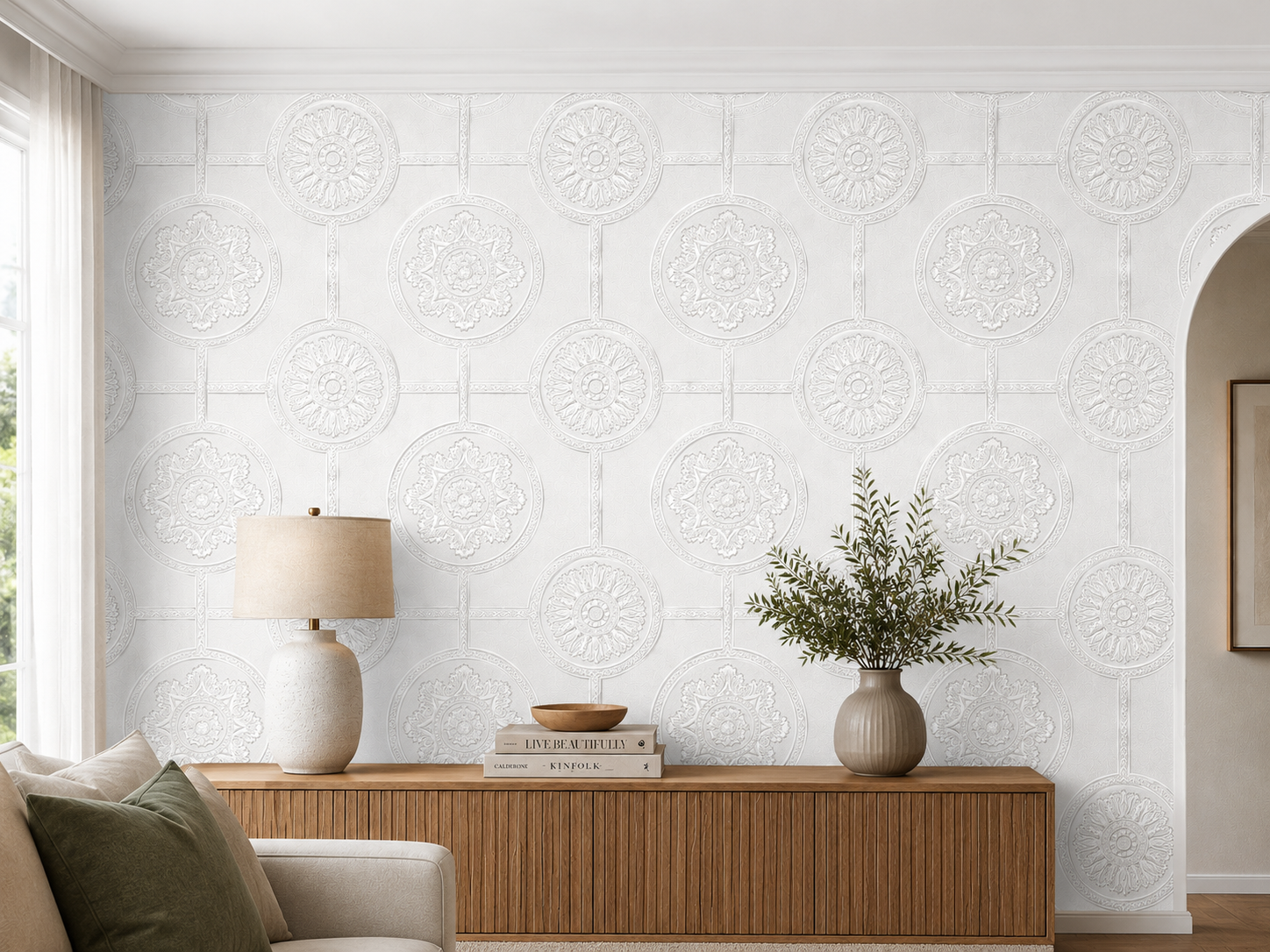 Papier peint moulure blanc 0,53x10m