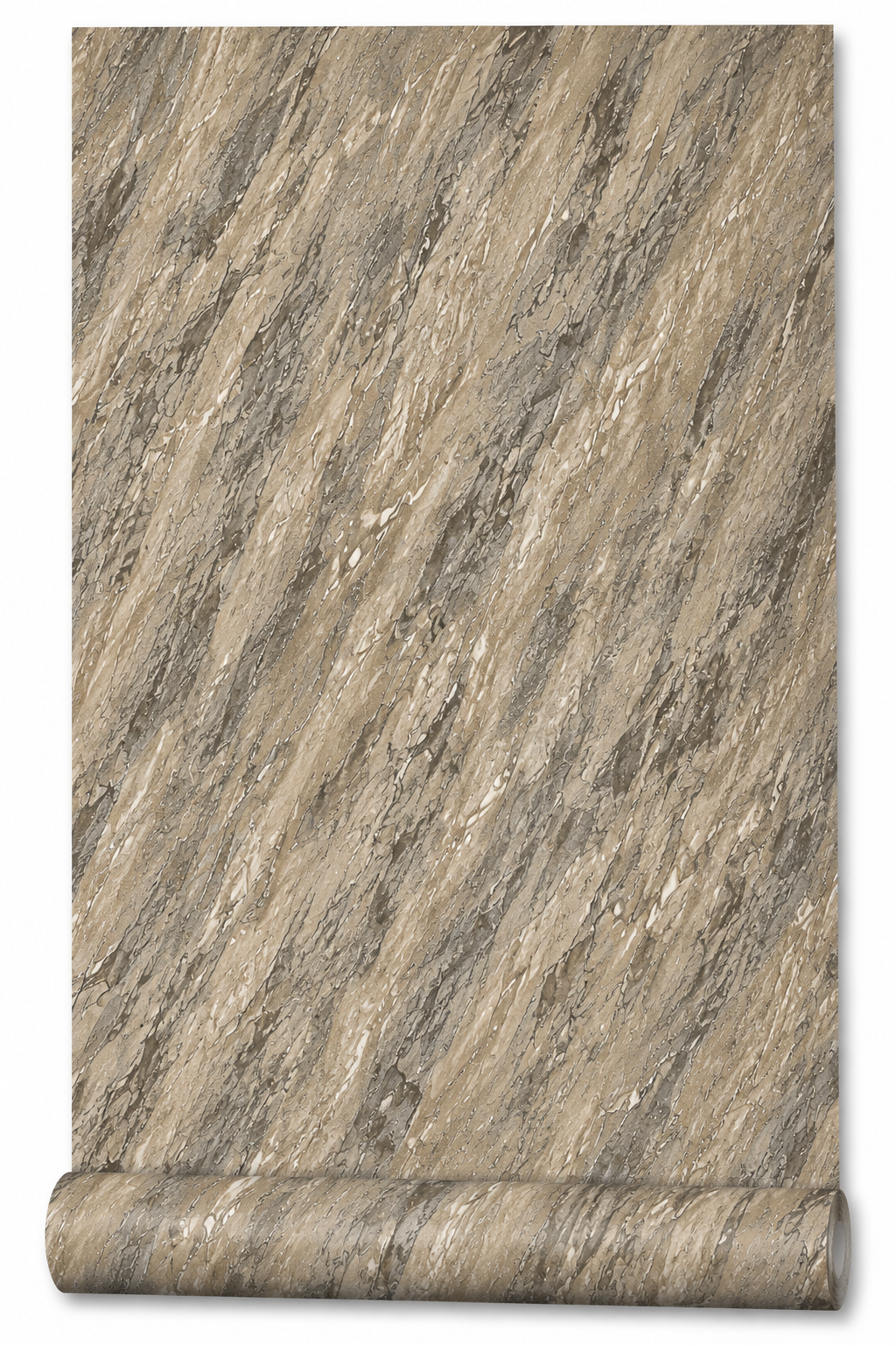 Papier peint marbré marron 0,53x10m