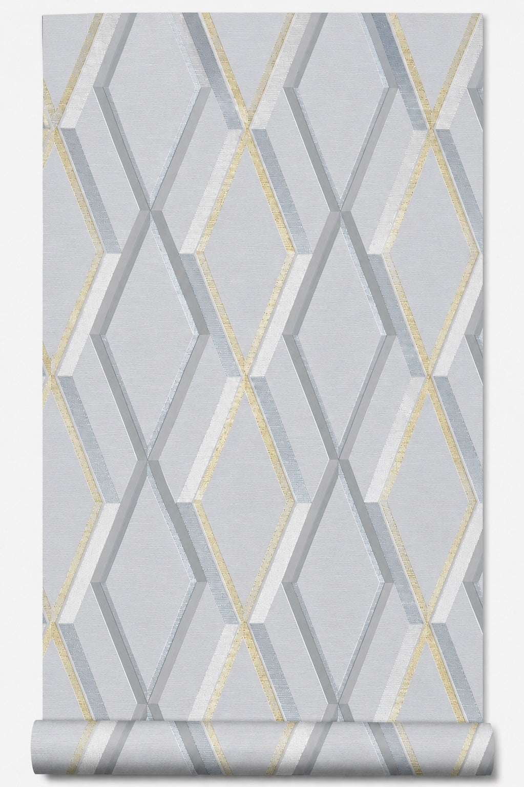 Papier peint losange gris 0,53x10m