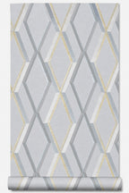 Papier peint losange gris 0,53x10m