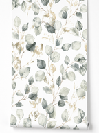 Papier peint feuillage vert doré 0,53x10m