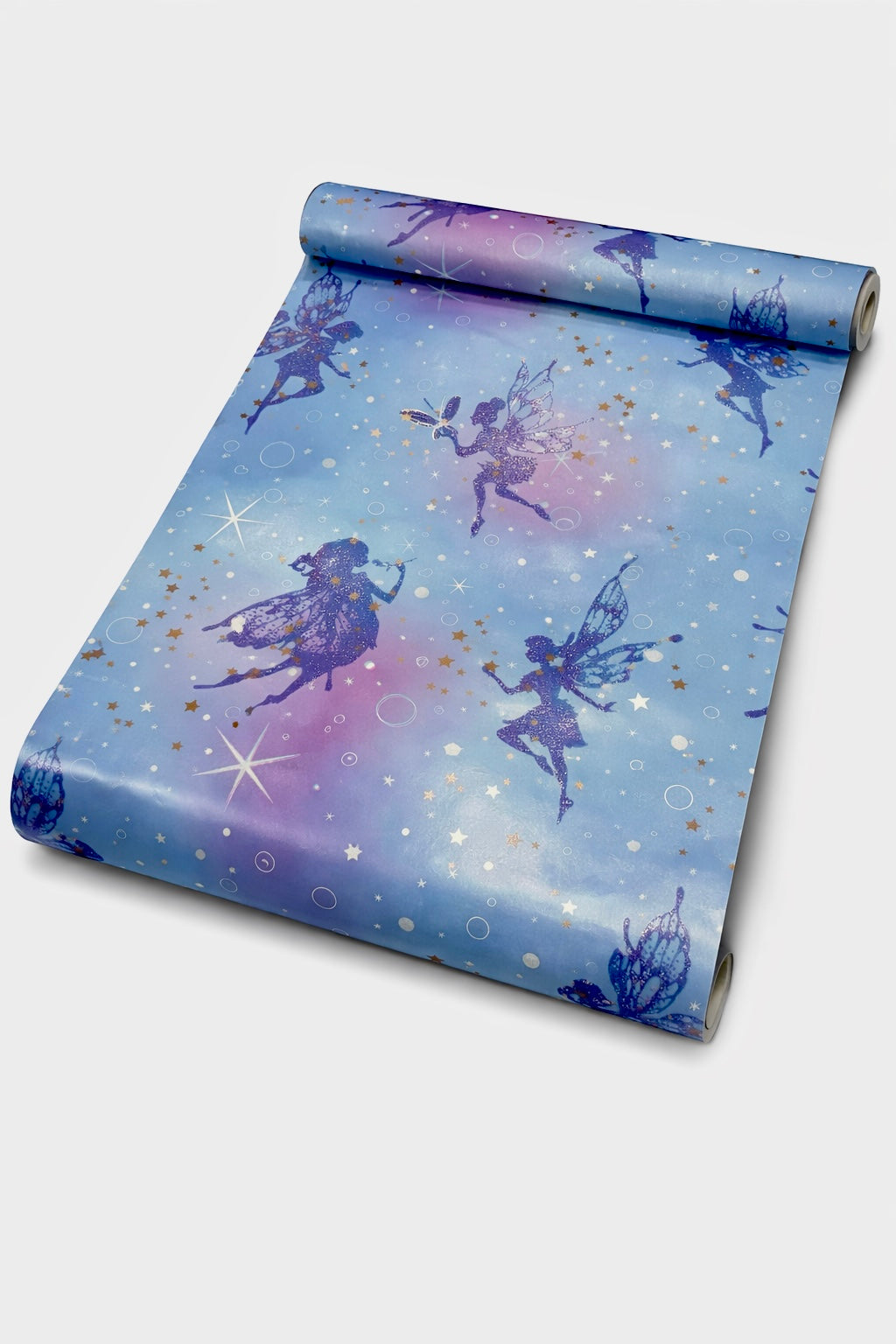 Papier peint enfants fée bleu/violet
