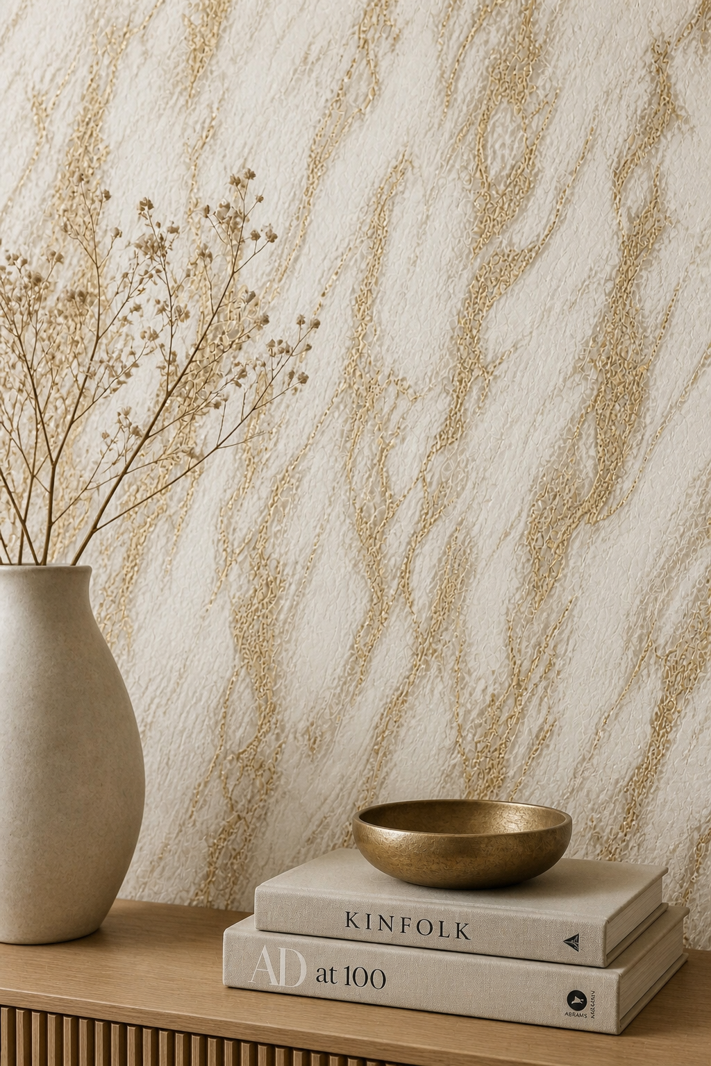 Papier peint marbre or 0,53x10m