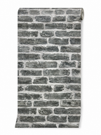 Papier peint brique gris 0,53x10m