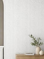 Papier peint médaillon blanc