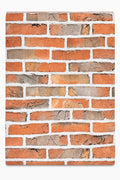 Papier peint brique naturelle rouge/orange 10mx0,53m
