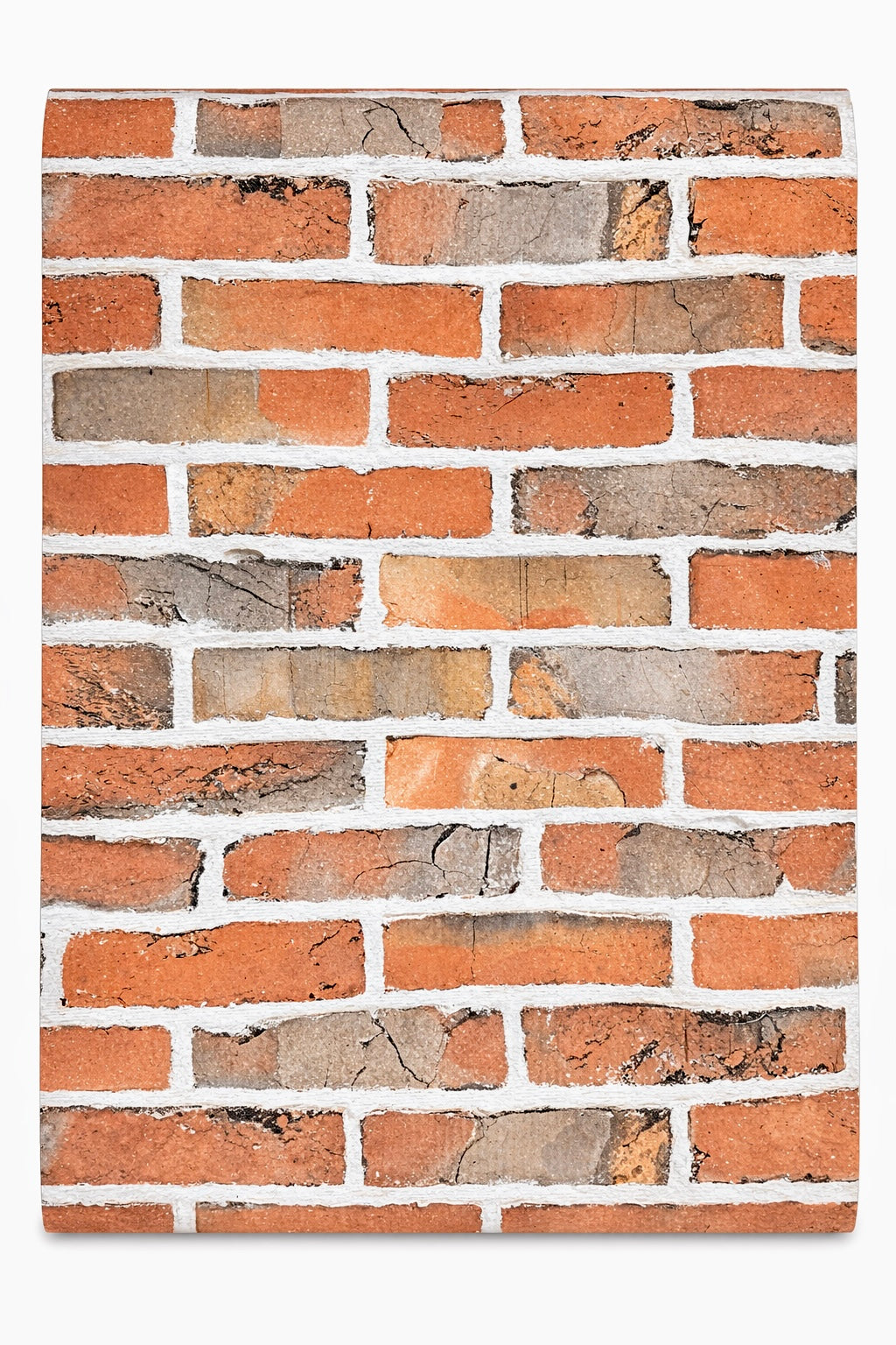 Papier peint brique naturelle rouge/orange 10mx0,53m