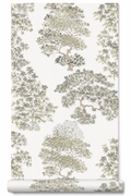 Papier peint arbre taupe/vert 0,53x10m