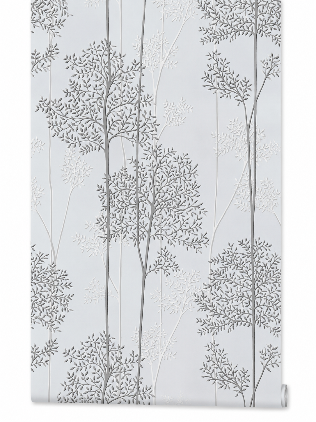 Papier peint arbre gris clair 0,53x10m