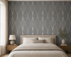 Papier peint losange gris cuivre 0,53x10m