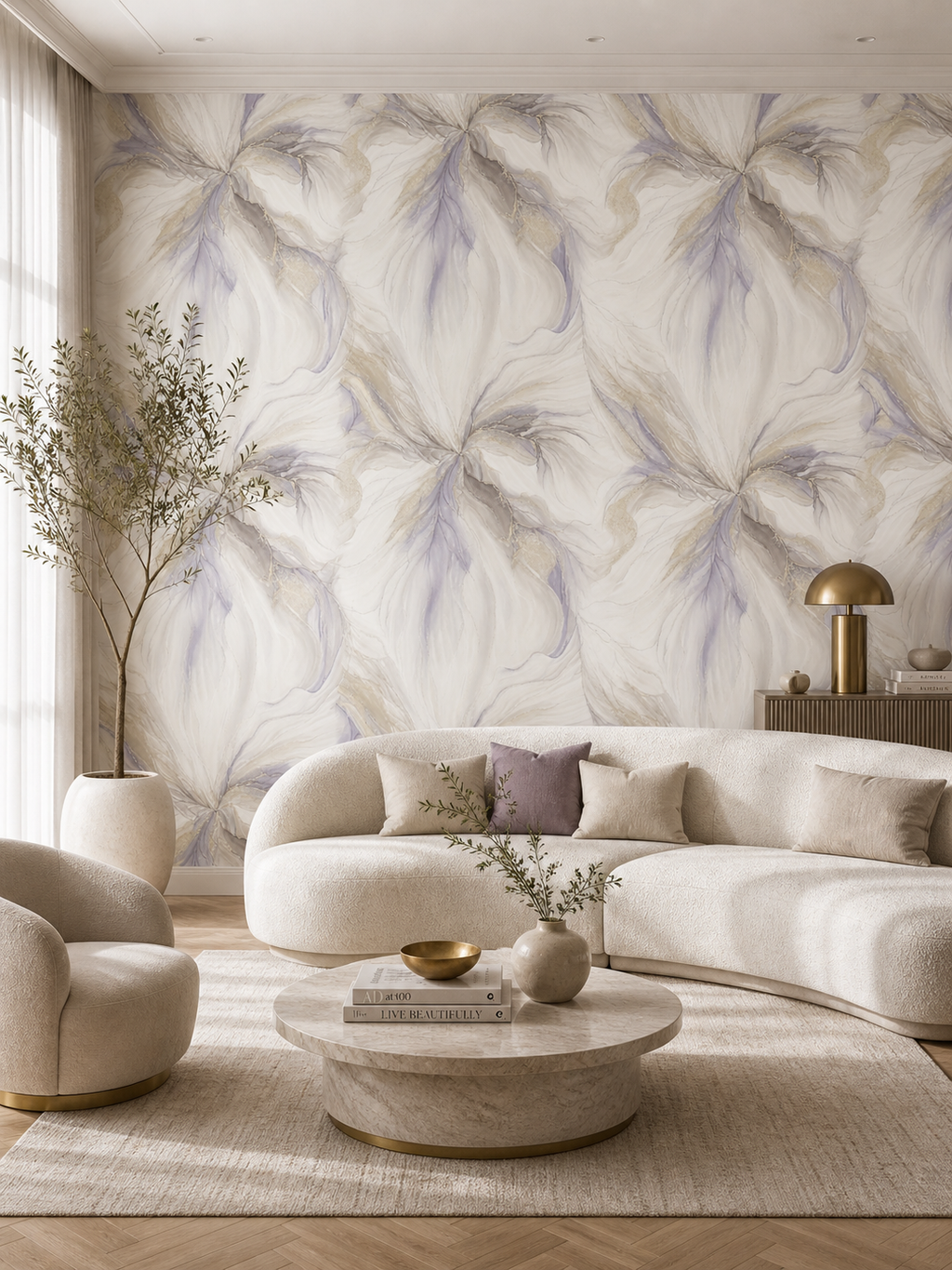 Papier peint floraison abstraite 0,53x10m
