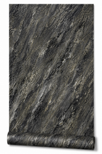 Papier peint marbré gris foncé/doré 0,53x10m