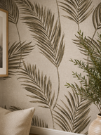 Papier peint plumes marron 0,53x10m