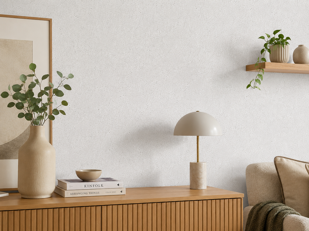 Papier peint point blanc/gris 0,53x10m
