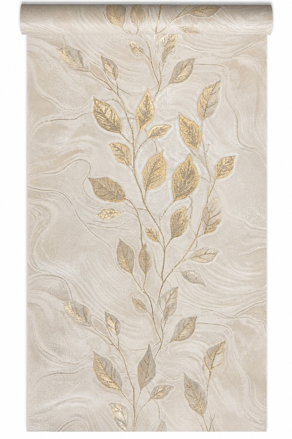 Papier peint feuille d’or 0,53x10m