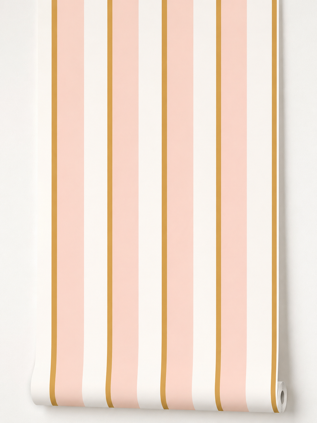 Papier peint rayures rose blanc 0,53x10m