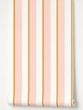 Papier peint rayures rose blanc 0,53x10m