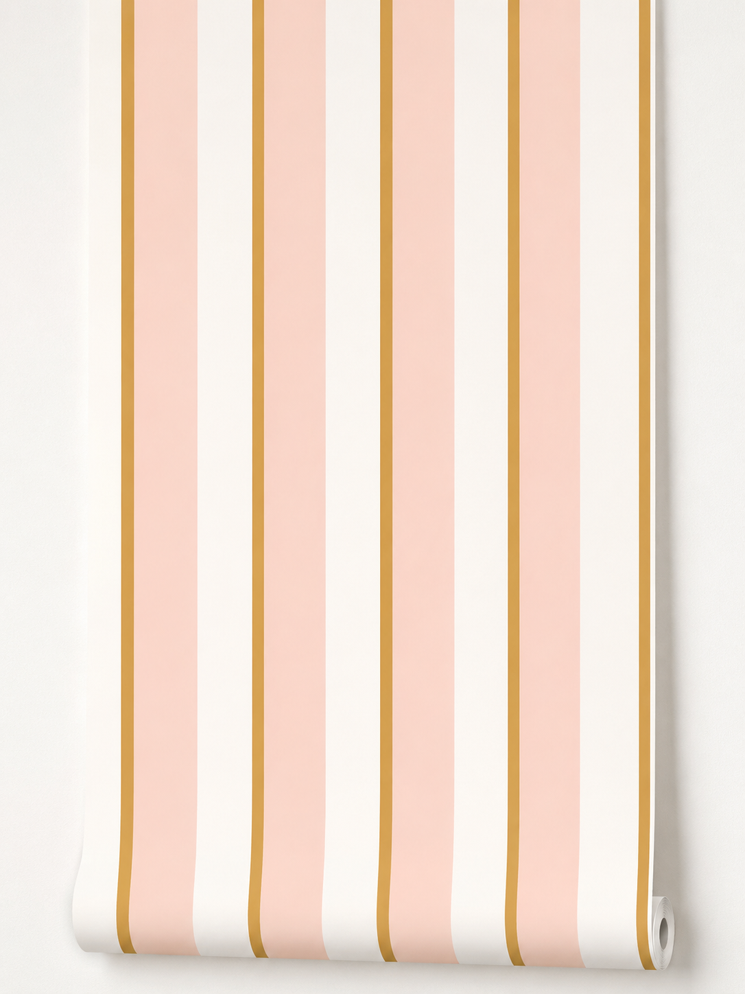 Papier peint rayures rose blanc 0,53x10m