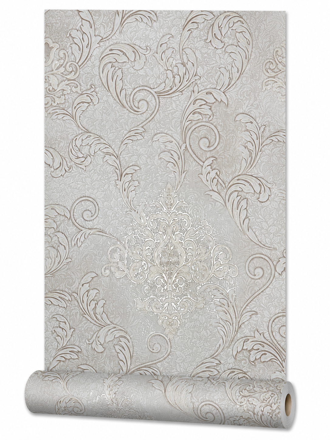 Papier peint classique beige/rose 0,53x10m
