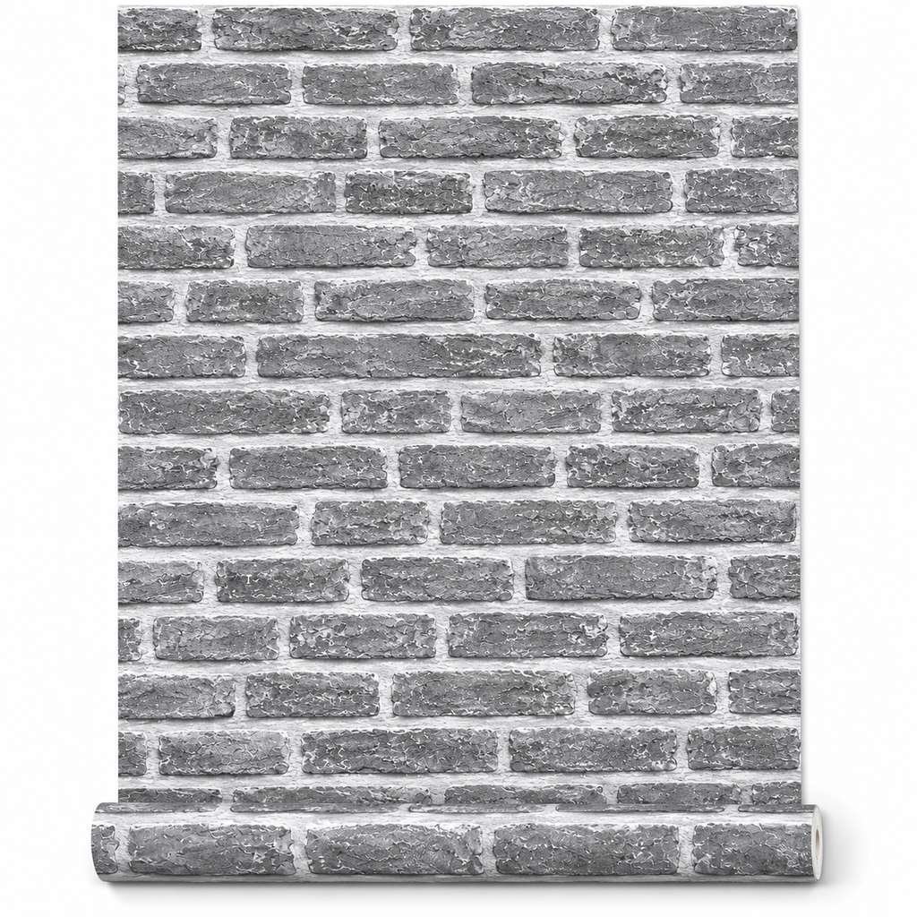 Papier peint brique gris 0,53x10m