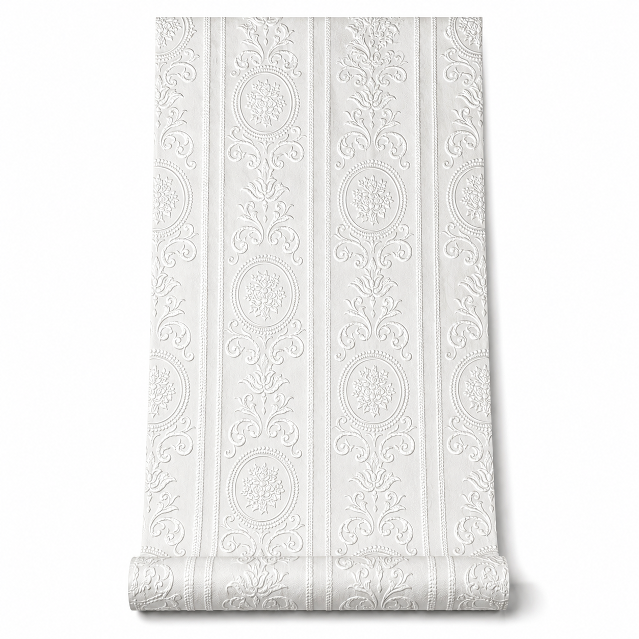 Papier peint médaillon blanc