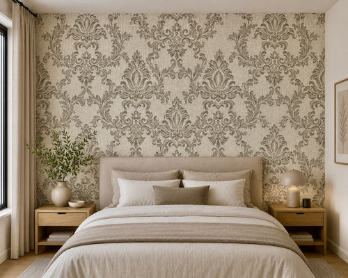 Papier peint baroque taupe/gris 0,53x10m