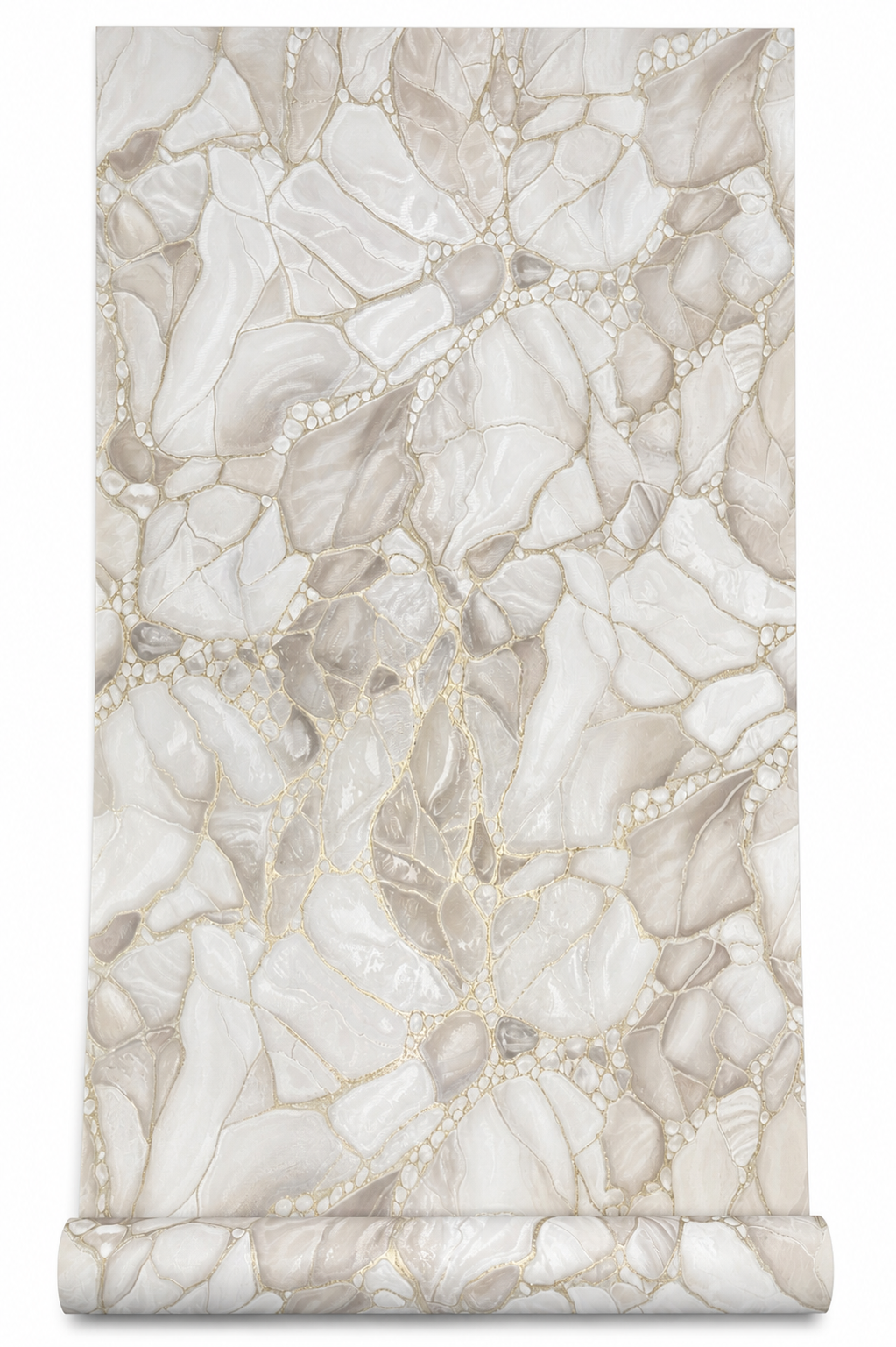 Papier peint cœur de pierre or 0,53x10m