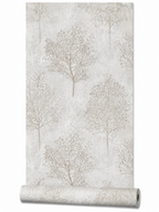 Papier peint arbre taupe 0,53x10m