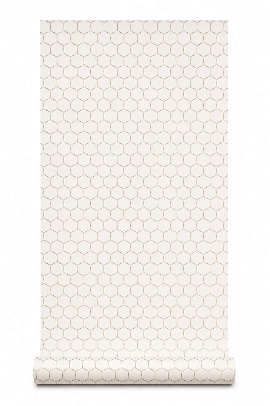 Papier peint hexagone beige/cuivre 0,53x10m