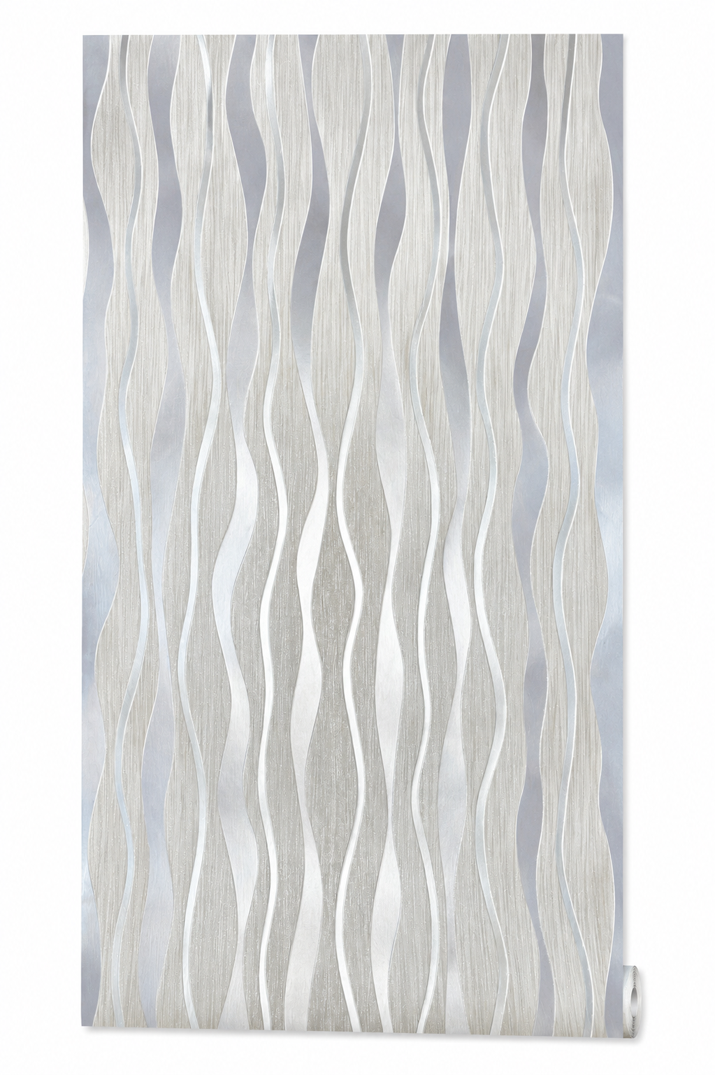 Papier peint vague gris 0,53x10m