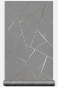 Papier peint géométrique gris cuivre 0,53x10m