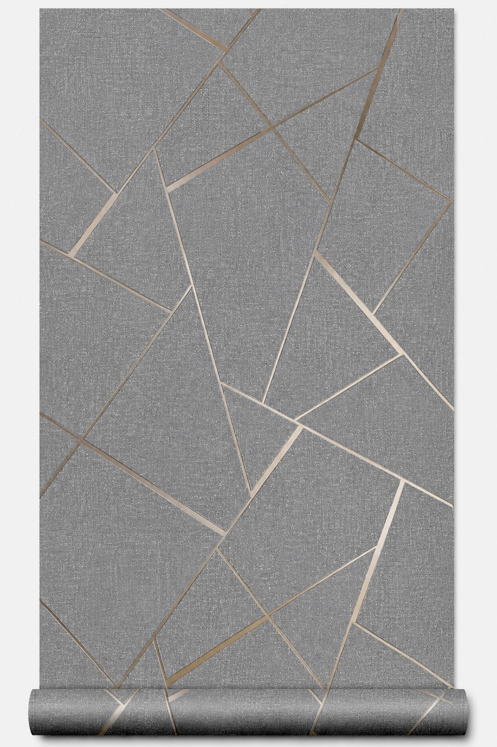 Papier peint géométrique gris cuivre 0,53x10m