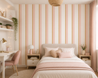 Papier peint rayures rose blanc 0,53x10m