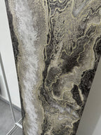 Papier peint marbré noir/or 0,53x10m