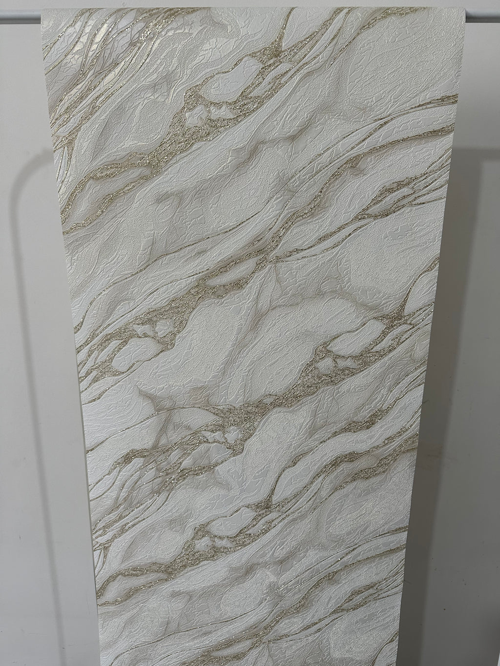 Papier peint marbré blanc/or 0,53x10m