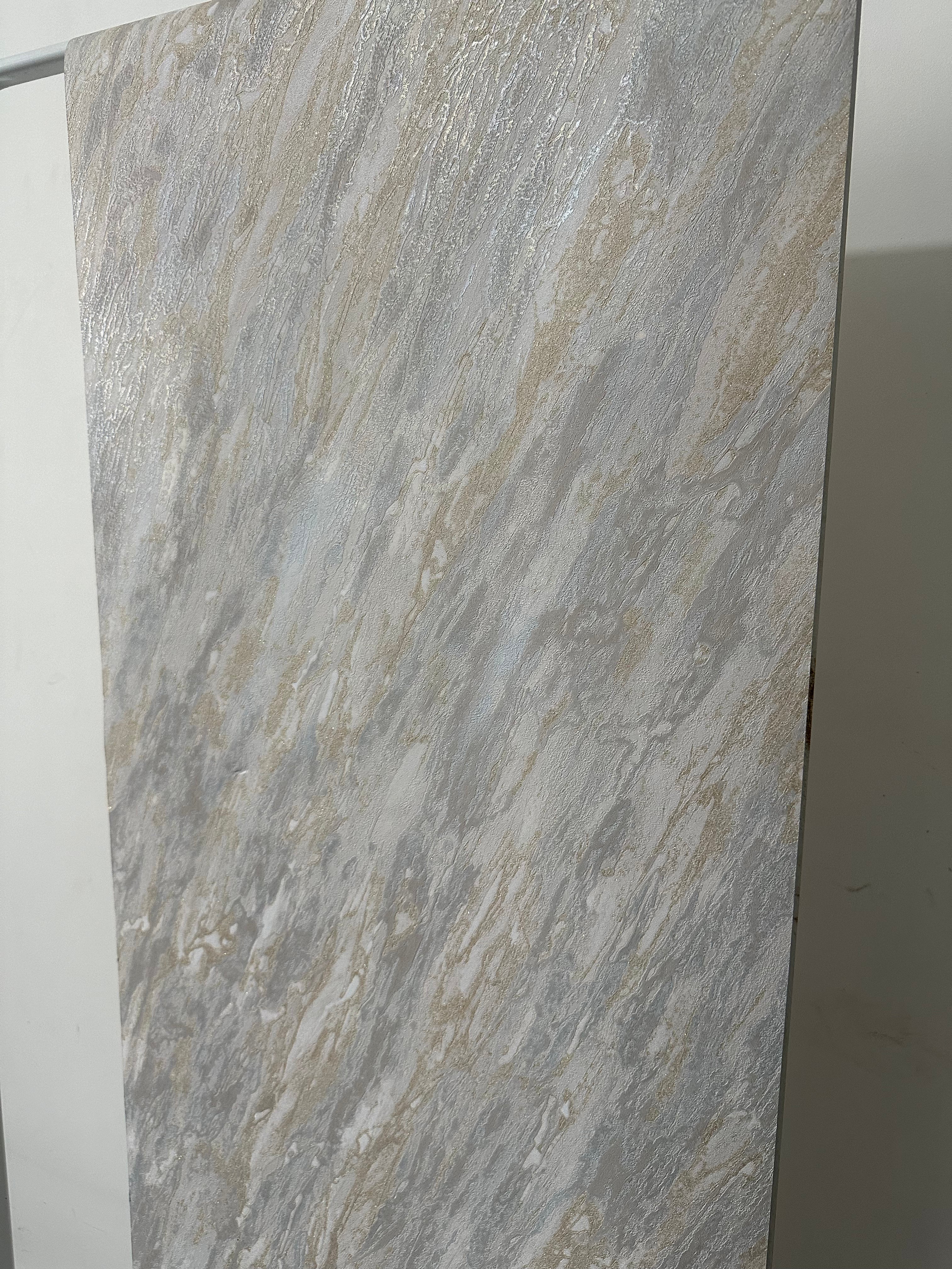 Papier peint marbre gris/doré 0,53x10m