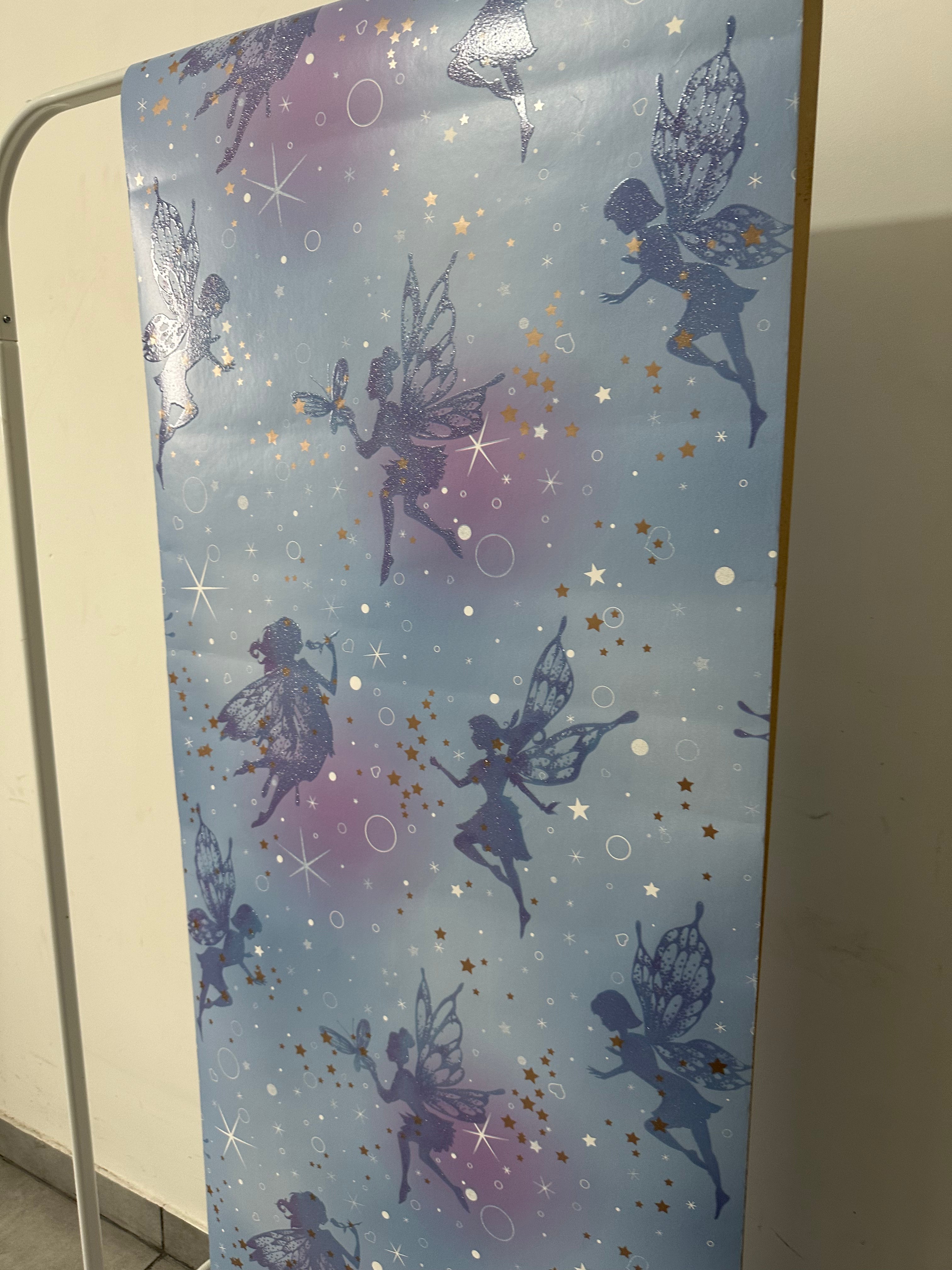 Papier Peint fée bleu/violet 0,53x10m