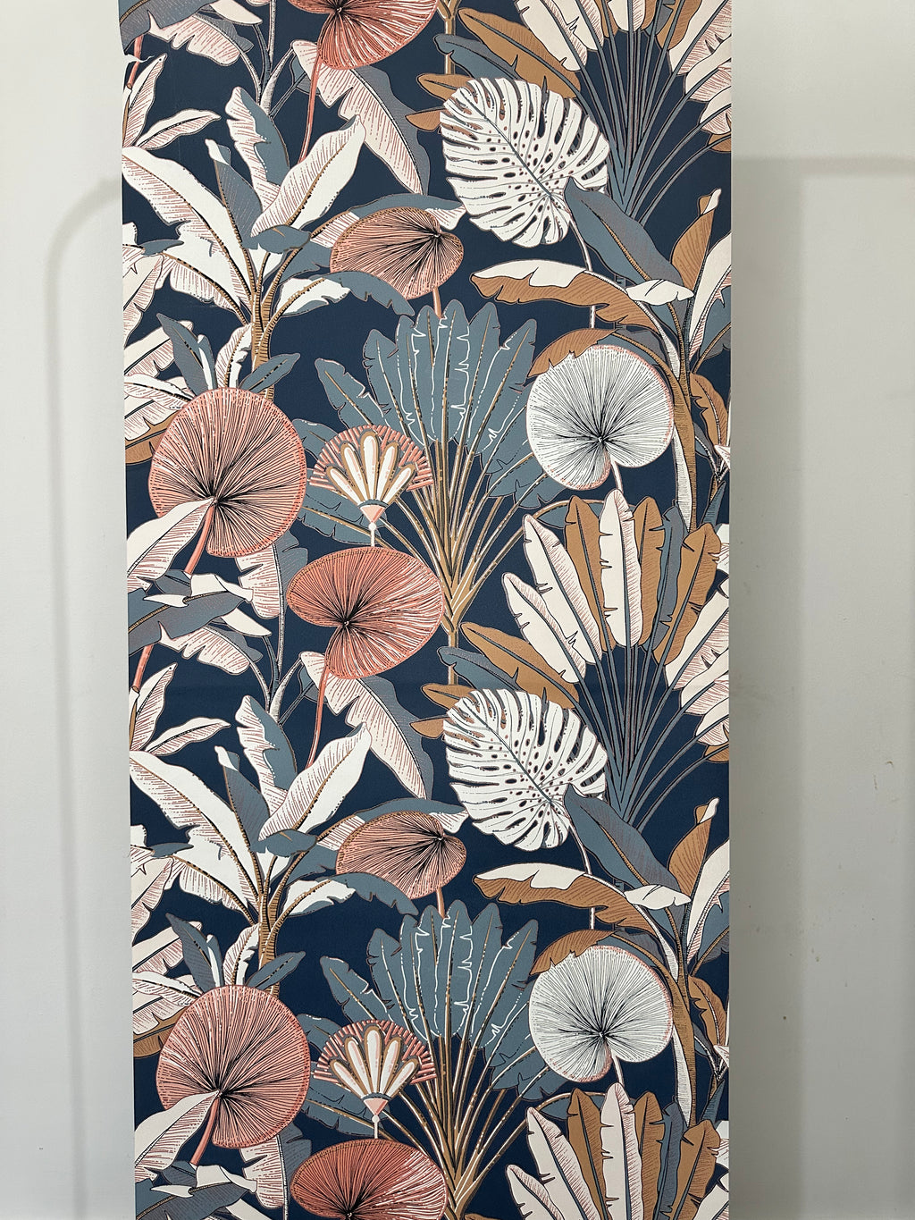 Papier peint jungle bleu/marron mix