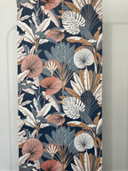 Papier peint jungle bleu/marron mix