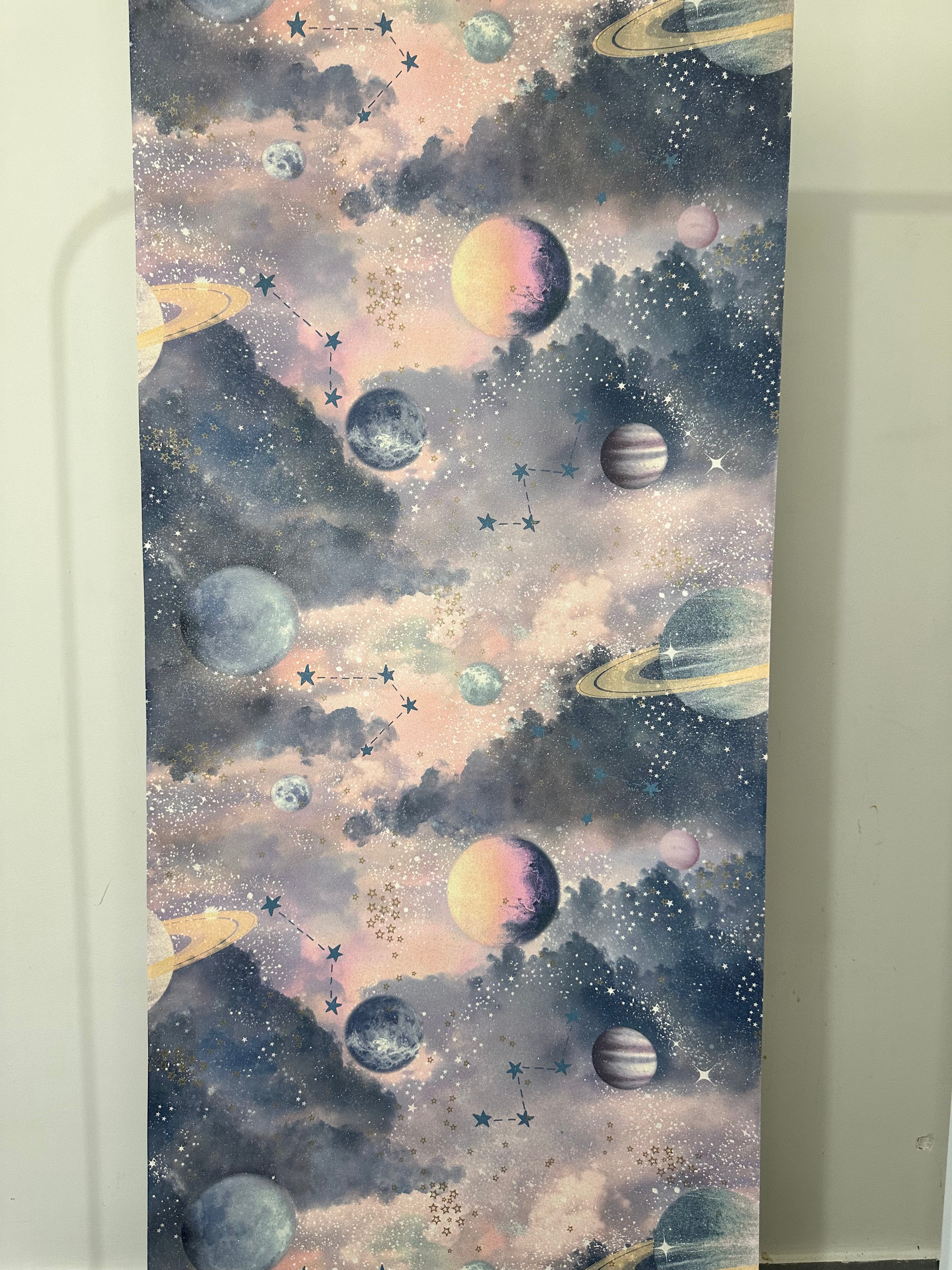 Papier peint galaxie rose/bleu 0,53x10m