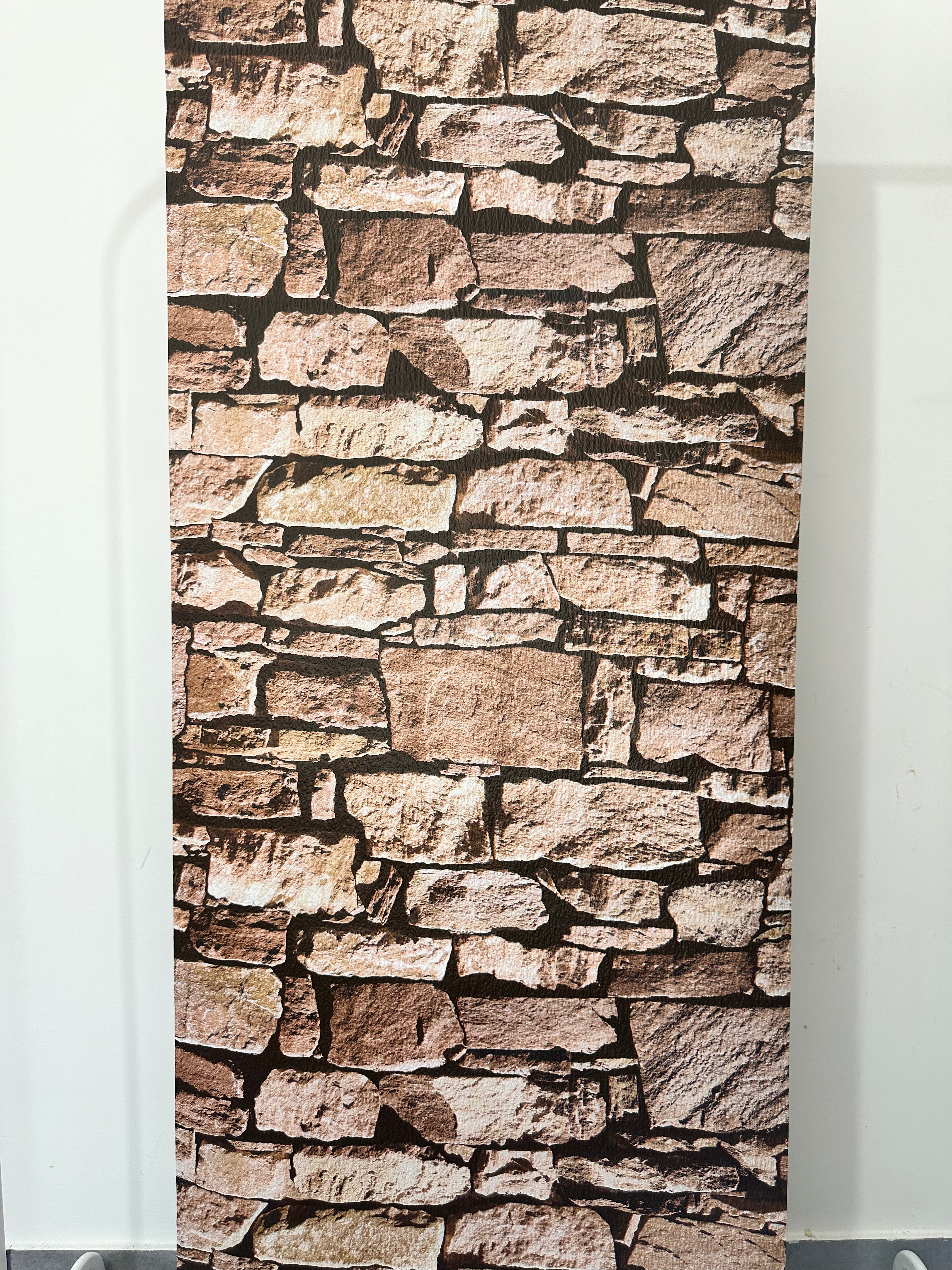 Papier peint pierre marron 0,53x10m