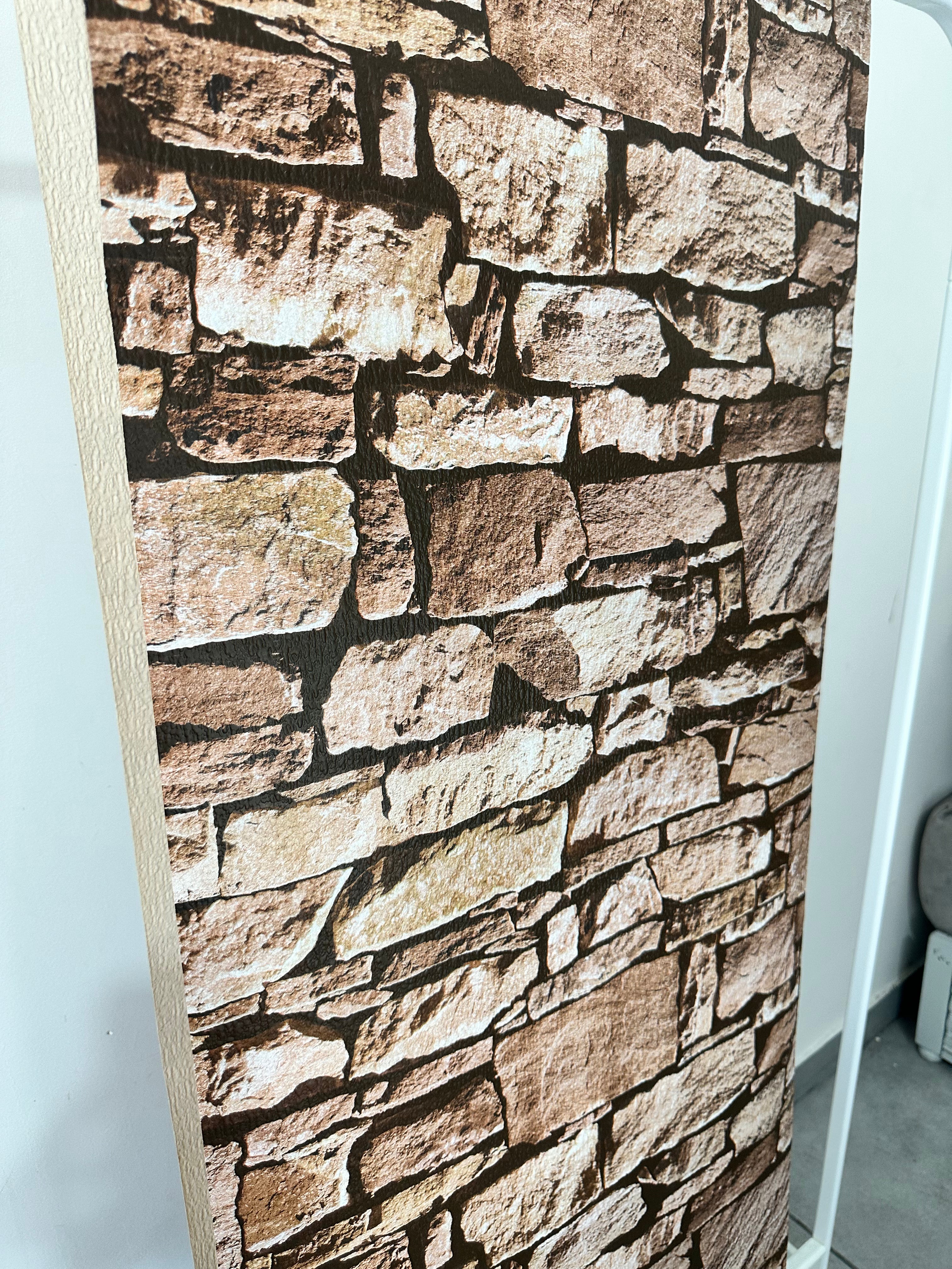 Papier peint pierre marron 0,53x10m