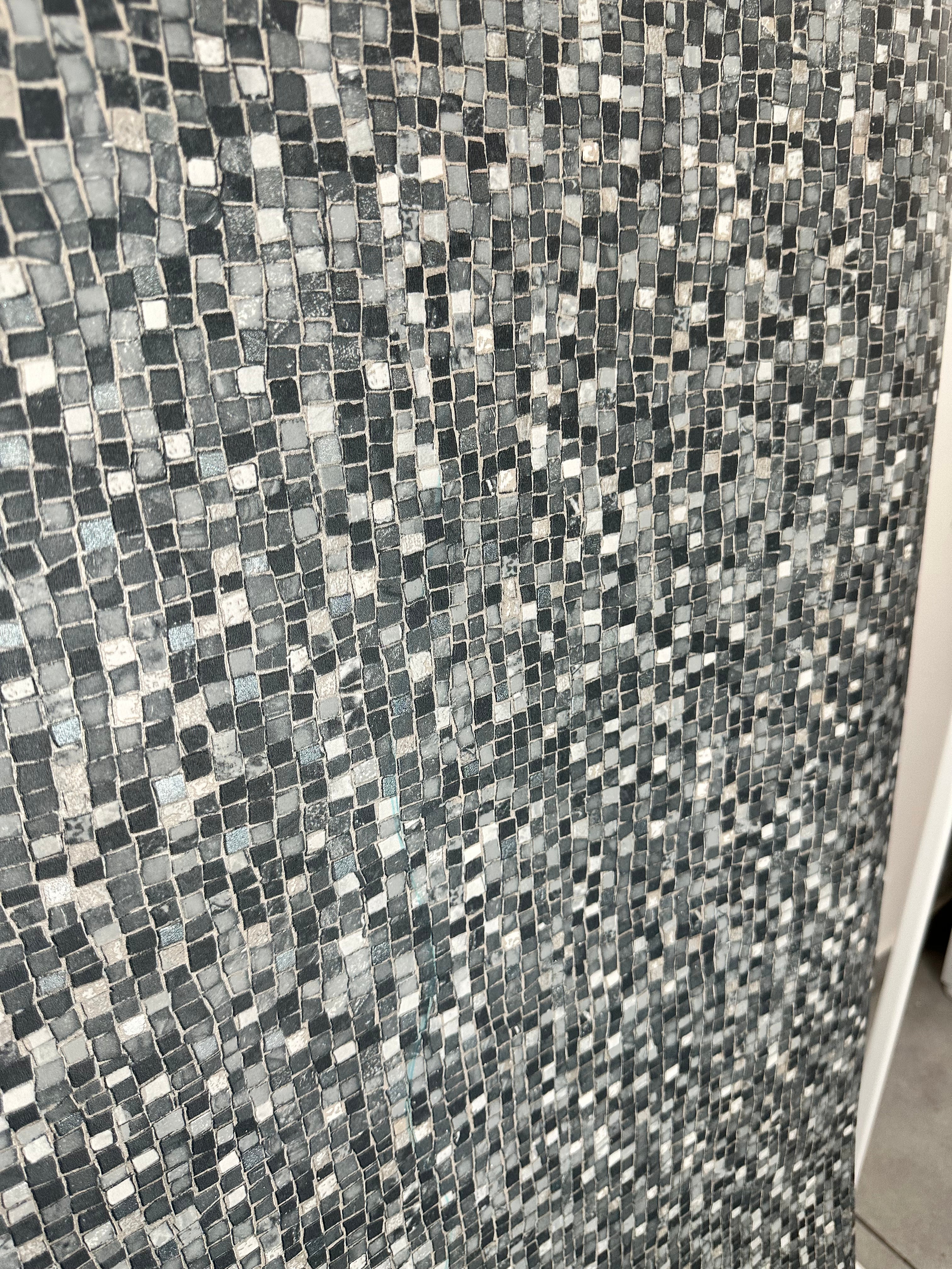 Papier peint petits carreaux gris foncé 0,53x10m