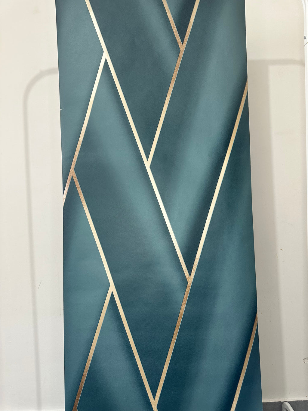 Papier peint rayé bleu canard 0,53x10m
