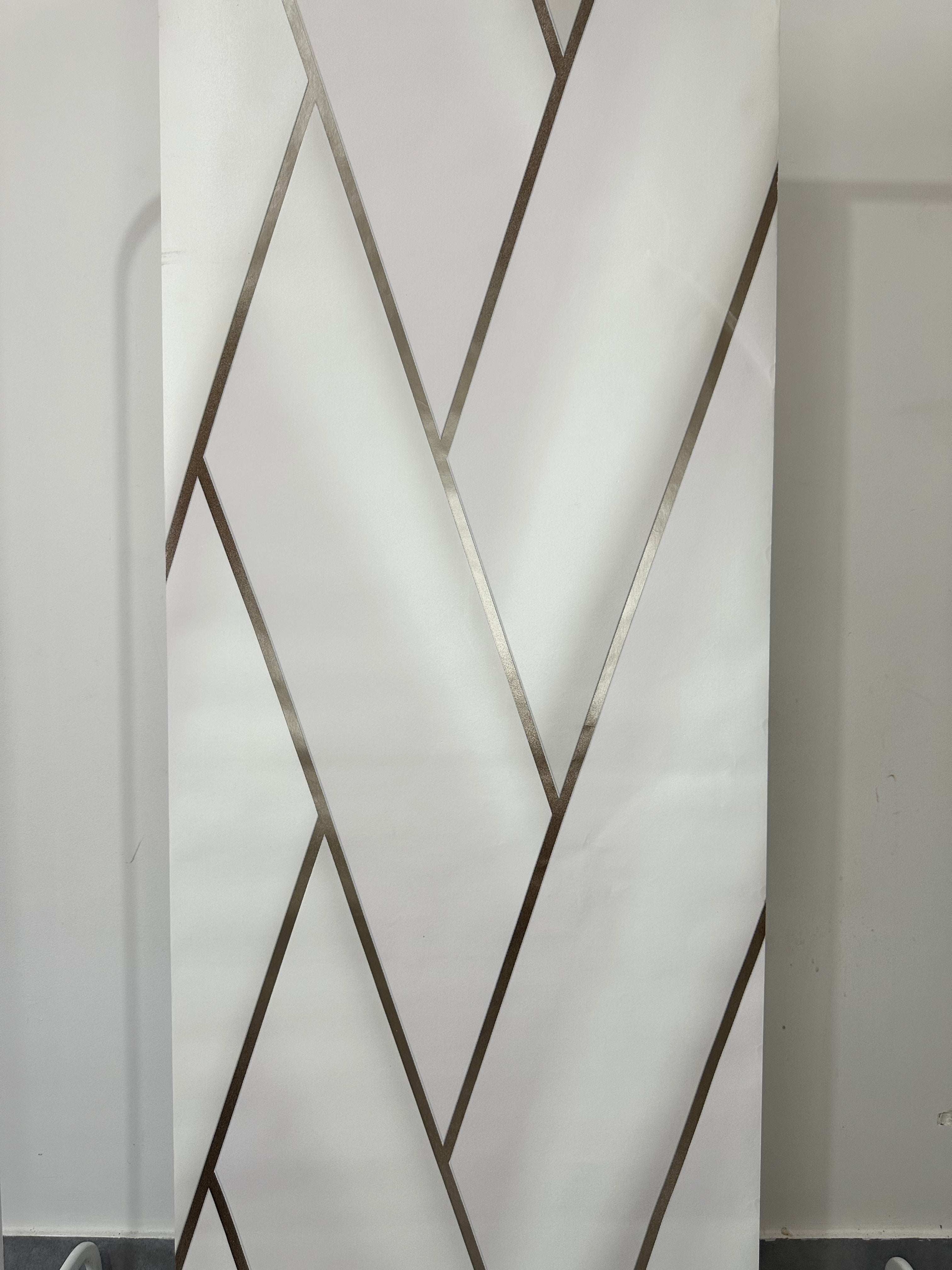 Papier peint Rayure blanc or 0,53x10m