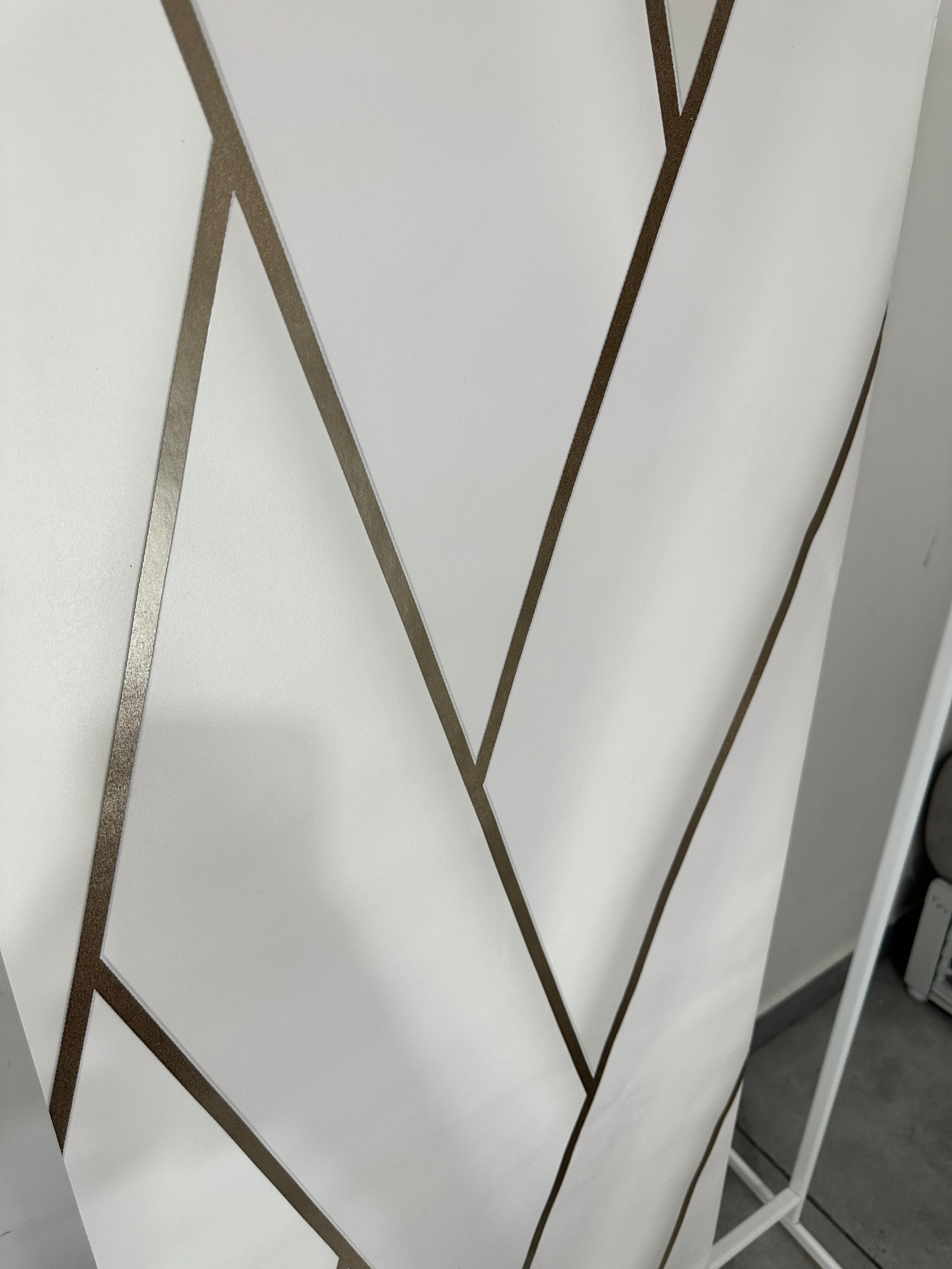 Papier peint Rayure blanc or 0,53x10m