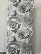 Papier peint fleurs noir/blanc O,53x10m