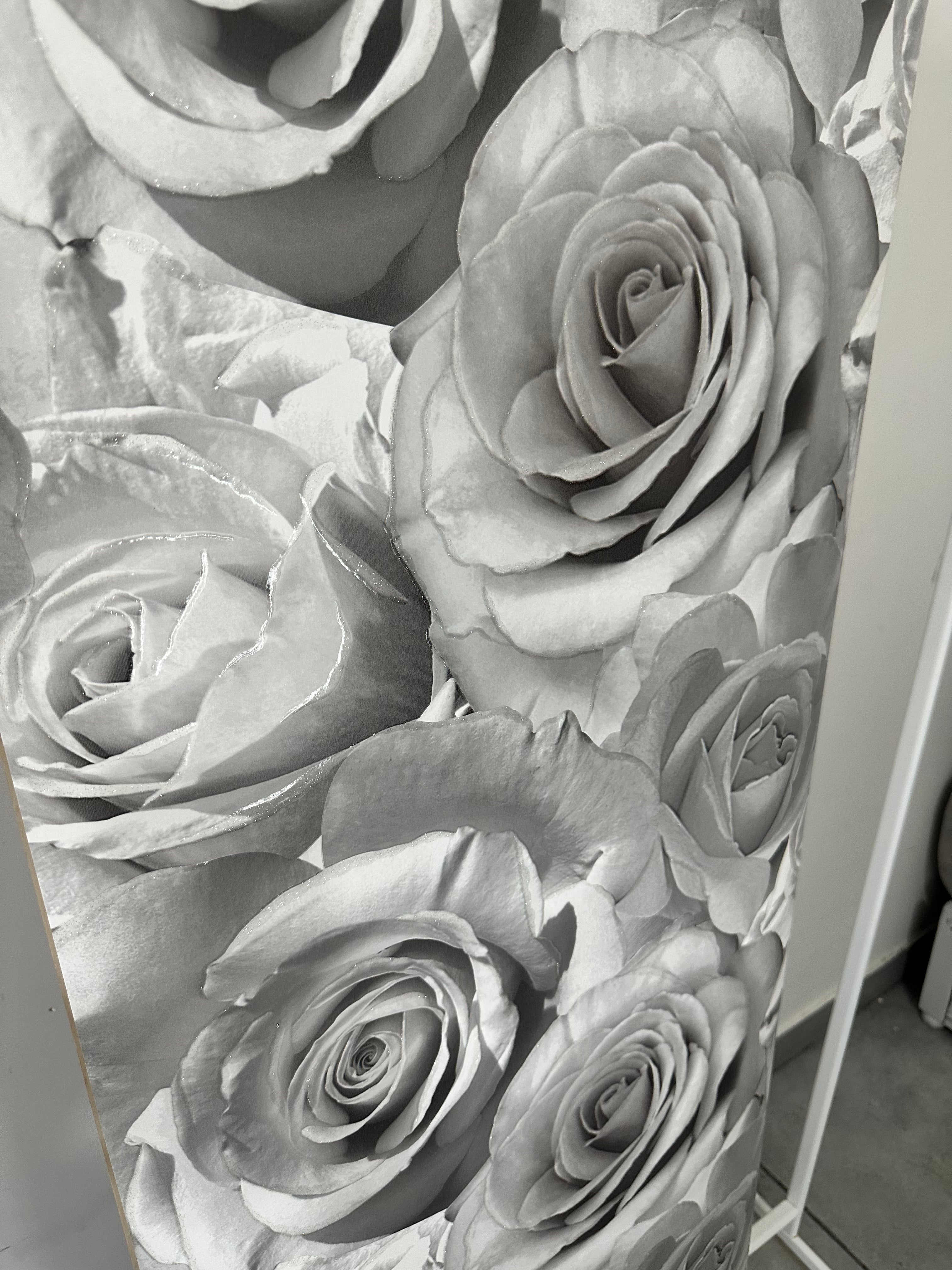 Papier peint fleurs noir/blanc O,53x10m